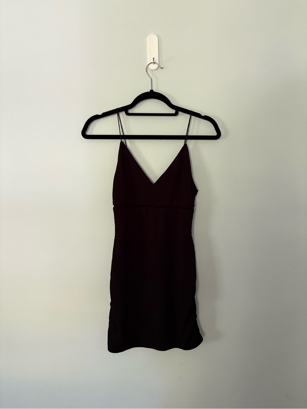 Alice + Olivia Spaghetti Strap Mini Dress in Deep Burgundy